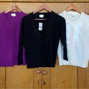 Lot of 3 EUC/NWT Kate Spade Boulevard Cardigan Sweaters